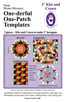 Marti Michell 3in Kite And Crown Quilting Template