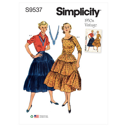 Simplicity Misses' Blouses and Skirt S9537 - Sewing Pattern