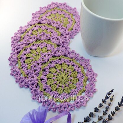 Lavender Crochet Coasters