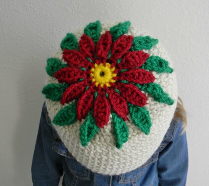 Poinsettia crochet hat