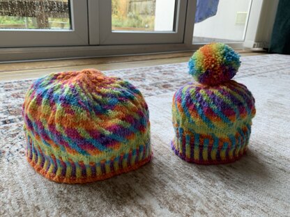 Brain Wave rainbow hats