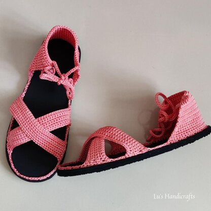 Crochet Criss cross slipper