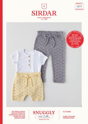 Babies Leggings & Shorts in Sirdar Snuggly 100% Cotton DK - 5377 - Leaflet