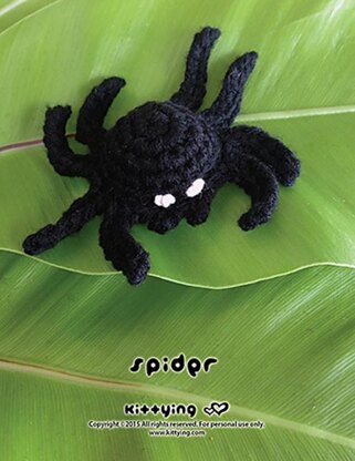 CROCHET PATTERN Halloween Spider Amigurumi Spider Applique Halloween Accessories Spider Brooch Spider Crochet Pattern Spider Accessory