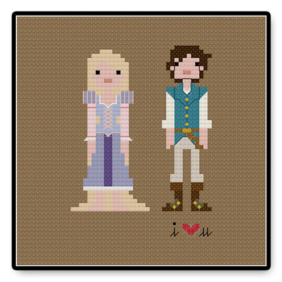 Rapunzel and Flynn In Love - PDF Cross Stitch Pattern