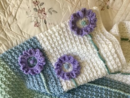 Lilac Sunflower Baby Blanket