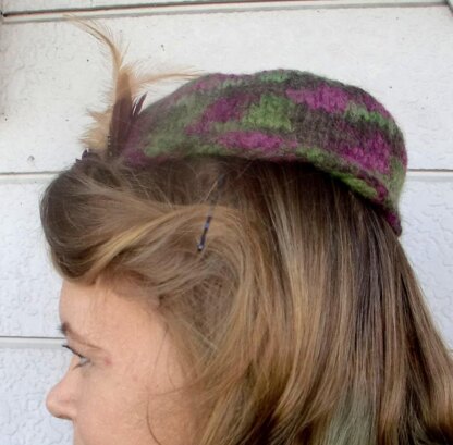 Delia felted pillbox hat