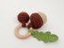 Acorns with leaf crochet pattern Baby rattle toy Amigurumi teether ring Sensory toy pattern