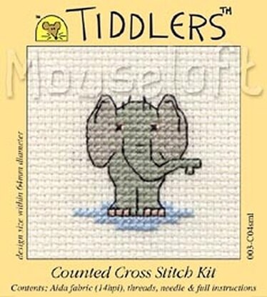 Mouseloft Elephant Tiddlers Cross Stitch Kit - 75 x 80 x 10
