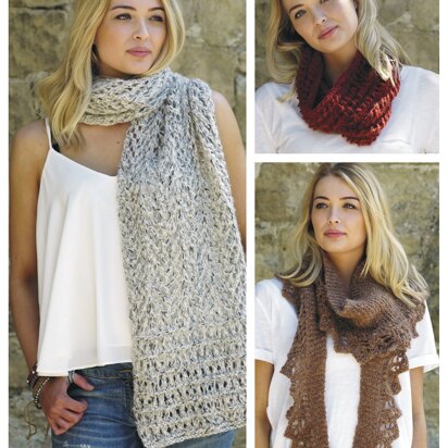 Scarf, Shawl & Snood in King Cole Indulge Chunky - 4863 - Downloadable PDF