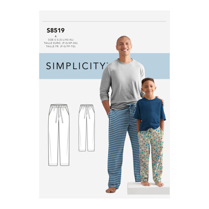 Simplicity Pattern 8519 Boys' and Men's Slim Fit Lounge Trousers 8519 - Sewing Pattern
