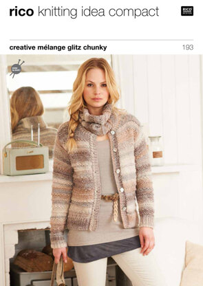 Textured Cardies & Snood in Rico Creative Melange Glitz Chunky - 193