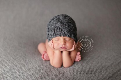 Cabled Baby Hat, Cabled Newborn Hat