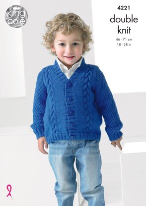 Boys Waistcoat and Cardigan in King Cole Big Value Baby DK - 4221 - Downloadable PDF