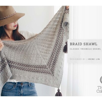 Braid Shawl by Irene Lin - Knitting Pattern For Women in The Yarn Collective