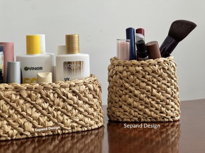 Recycled (t-shirt) yarn basket- 117