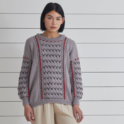Vlada Cable Sweater - Knitting Pattern for Women in Debbie Bliss Rialto Aran