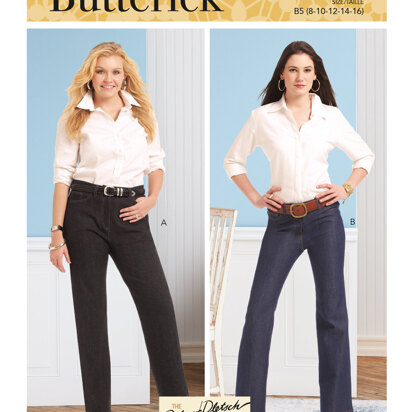 Butterick Jeans mit geradem Bein oder Boot Cut für Damen B6840 - Schnittmuster