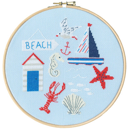 Bothy Threads Beach Cross Stitch Kit - 17.5cm circle