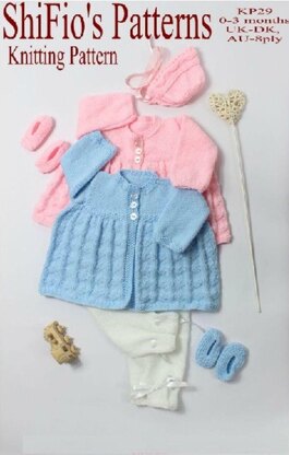 Knitting pattern Baby Lovehearts Matinee Jacket  #29