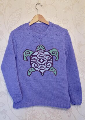 Intarsia - Tribal Turtle Chart - Adults Sweater