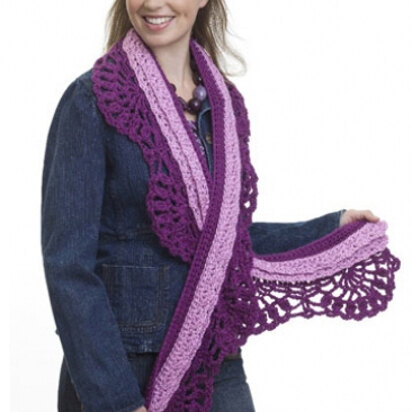 Crocheted Layered Scarf in Caron Simply Soft Collection - Downloadable PDF