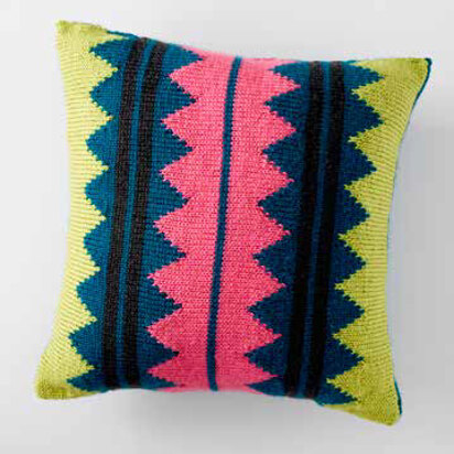 In Vivid Color Pillow in Caron Simply Soft and Simply Soft Brites - Downloadable PDF