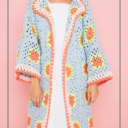 "Kaleidescope Coat" - Coat Crochet Pattern For Women in Paintbox Yarns Simply Aran - ARAN - WOM - 002