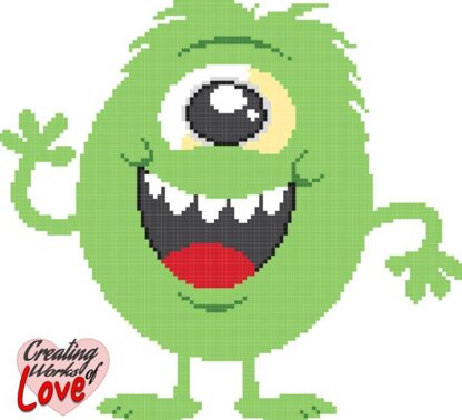 One Eyed Green Monster Stitch Graph