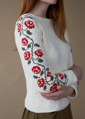 Fleur Jumper - Knitting Pattern For Women in Debbie Bliss Cotton DK