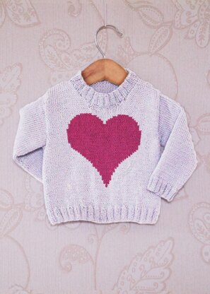 Intarsia - Big Heart Chart - Childrens Sweater