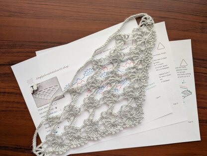 Triangle Shawl Crochet Chart PDF + Border #53
