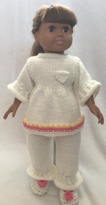 Cozy Winter Pajamas for 18-Inch Dolls, Fits Dolls Like American Girl Doll