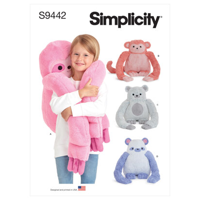 Simplicity Hugging Plush Animals S9442 - Paper Pattern, Size One size
