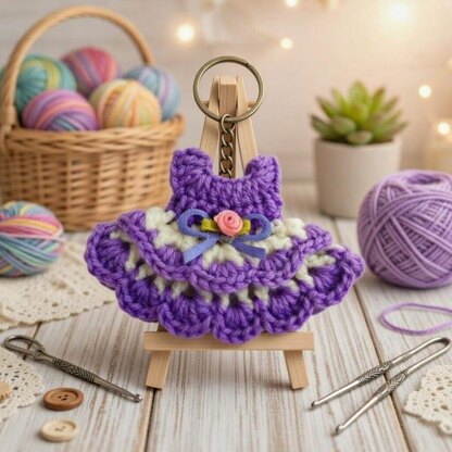 Mini Dress Keychain Crochet Pattern PDF + Video Tutorial (Beginner Friendly)
