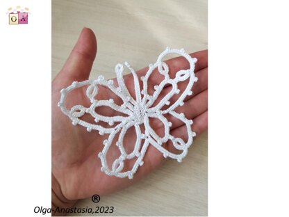 Openwork white butterfly crochet