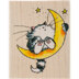 Penny Black Mounted Rubber Stamp 2.5"X3" - Cat On The Moon