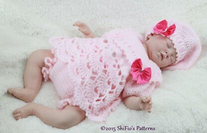 Crochet Pattern baby girl beret , angel top & pants UK & USA Terms #319