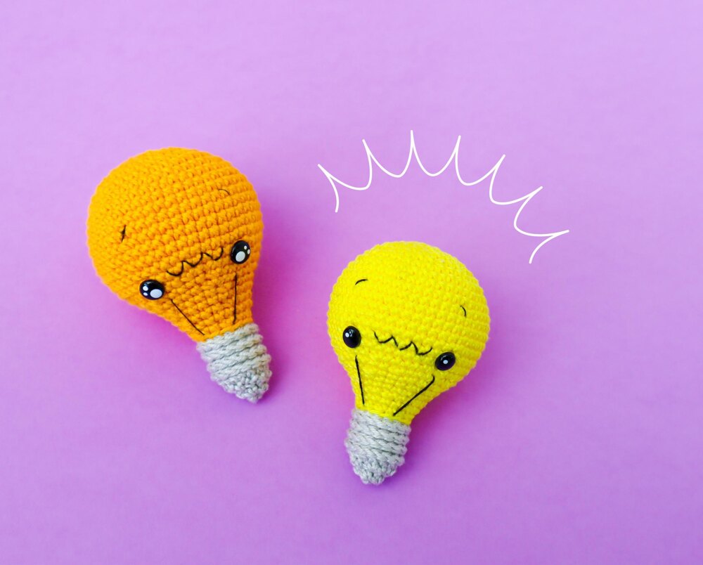 Little Spark Amigurumi Light Bulb Crochet pattern by Lex in Stitches