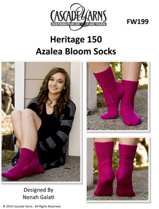 Azalea Bloom Socks in Cascade Heritage 150 - FW199