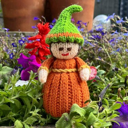 Halloween Pumpkin Doll Knitting Pattern - Toy Knitting Pattern