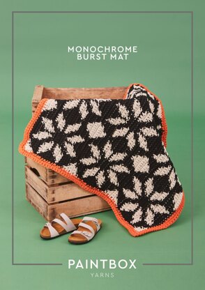 Monochrome Burst Mat - Free Rug Crochet Pattern For Home in Paintbox Yarns Recycled Big Cotton