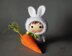 White Bunny Doll with carrot. Tanoshi series toy.