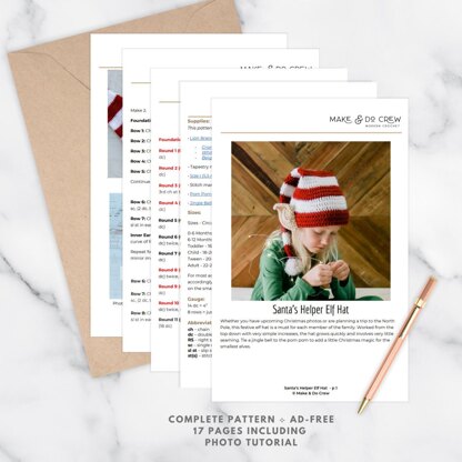 Santa's Little Helper Elf Hat with Ears.
