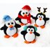 Crochet penguins. Christmas tree. Xmas decoration. Holiday decor