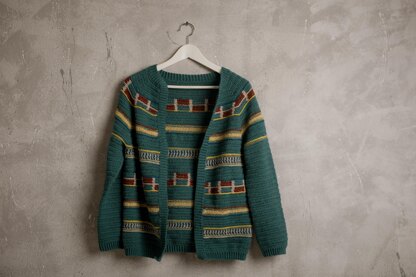 Izma Cardigan Crochet PATTERN with Colorwork Motifs, Two Video Tutorials Included, UK terms