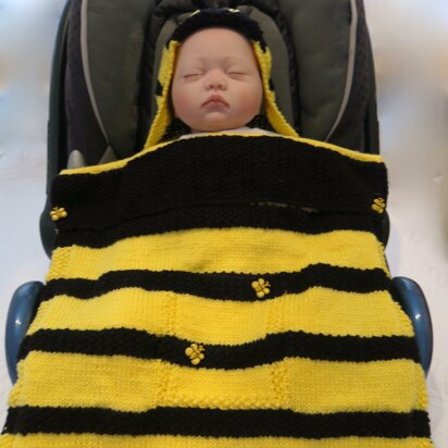 Buzzee Bee Hooded Baby Car Seat Blanket