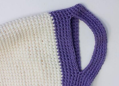 Crocheted Market Bag, Tote, Color Block