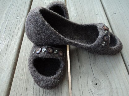 Peep Toe Slippers Felted Knit for Women