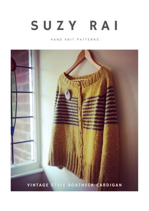 Vintage Style Boat Neck Cardigan